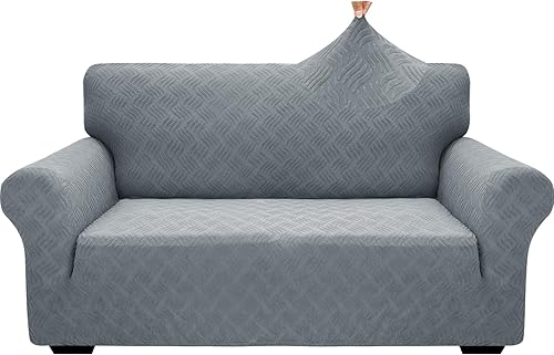 Miniatura 8 de YEMYHOM Funda para sofá con diseño de jacquard, funda de alta elasticidad para sofá de 3 cojines, funda de sofá biplaza a prueba de perros y gatos,