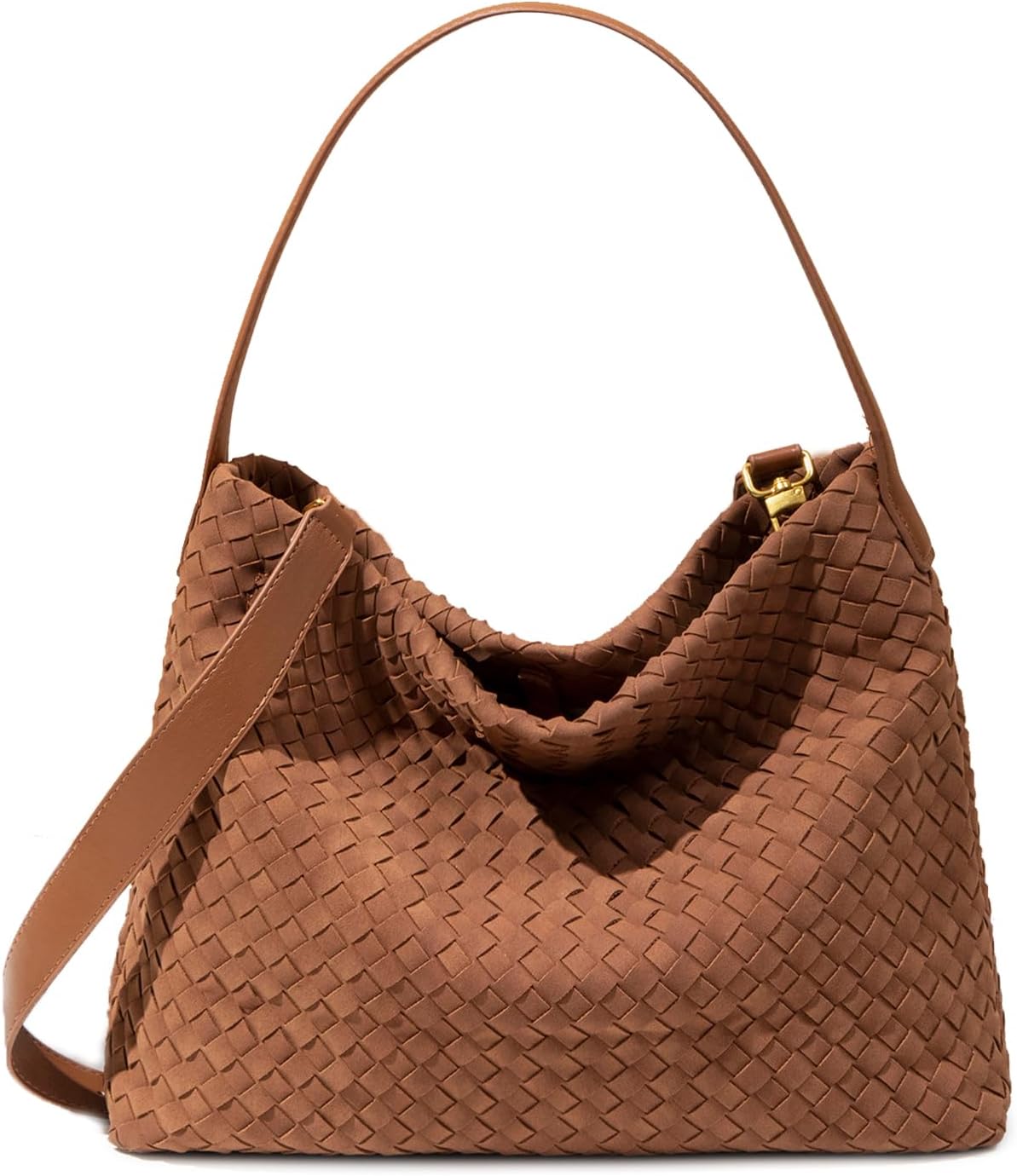 Rejolly Suede Tote Bag for Women Woven Hobo Handbag Slouchy Shoulder Purse Crossbody Designer Bag