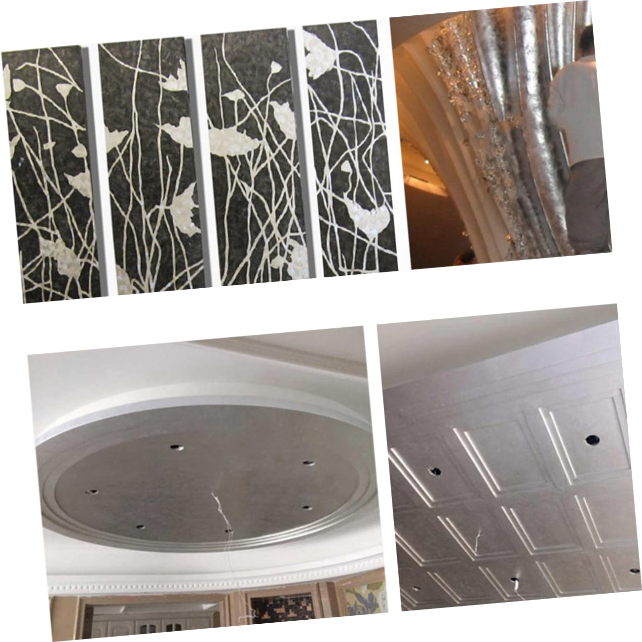 IWOWHERO 100pcs Gilding Foil Imitation Leaves Craft Imitation 3.5x3.5x0.4in Square Metal Material for DIY Decorations