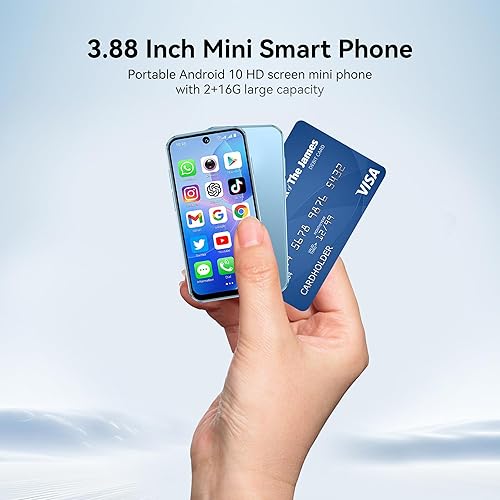 Miniatura 4 de 3G Mini Smartphone Sistema Android desbloqueado Pantalla táctil HD de 3.88 pulgadas, Mini teléfono Cámaras Dual SIM Móvil compacto Adecuado para