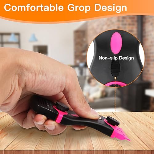 Miniatura 5 de Rascador de hoja de afeitar con tapa de seguridad, herramienta raspadora de hoja de afeitar de plástico con 20 cuchillas de afeitar, rascador de