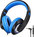 Casque Rockpapa Comfort pour enfants, circum-aural filaire, écouteurs pour enfants avec arceau ajustable, son stéréo, écouteurs filaires pour enfants, filles, adolescents et adultes (Vert)
