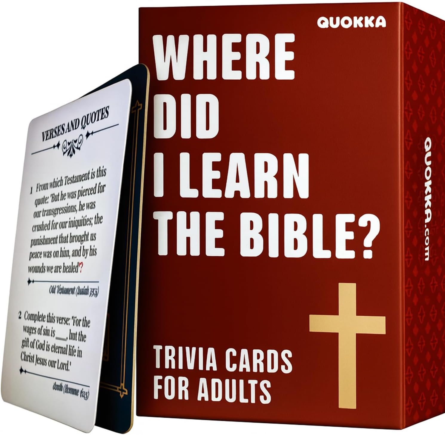 QUOKKA Bible Trivia Game for Adults – 500 Bible Questions for Christians – Fun Christian Trivia Card Games for Adults & Family – Religious Gifts for Men and Women - 4 Rich Categories to Learn and Play