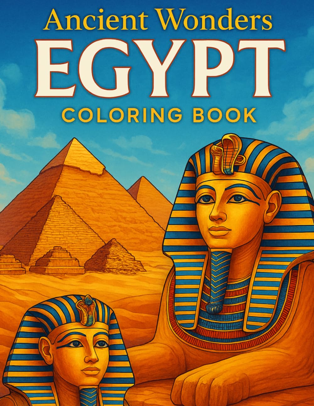 Ancient Wonders Egypt Coloring Book: Relaxing Egyptian Art Featuring Pyramids, Gods, Hieroglyphs and Pharaohs