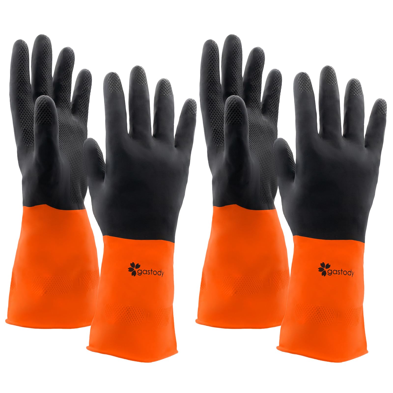 Juego de 2 pares de guantes químicos, talla M, guantes con alta protección para tus manos, guantes de látex impermeables, agarre antideslizante para un manejo firme, resistencia industrial, industria