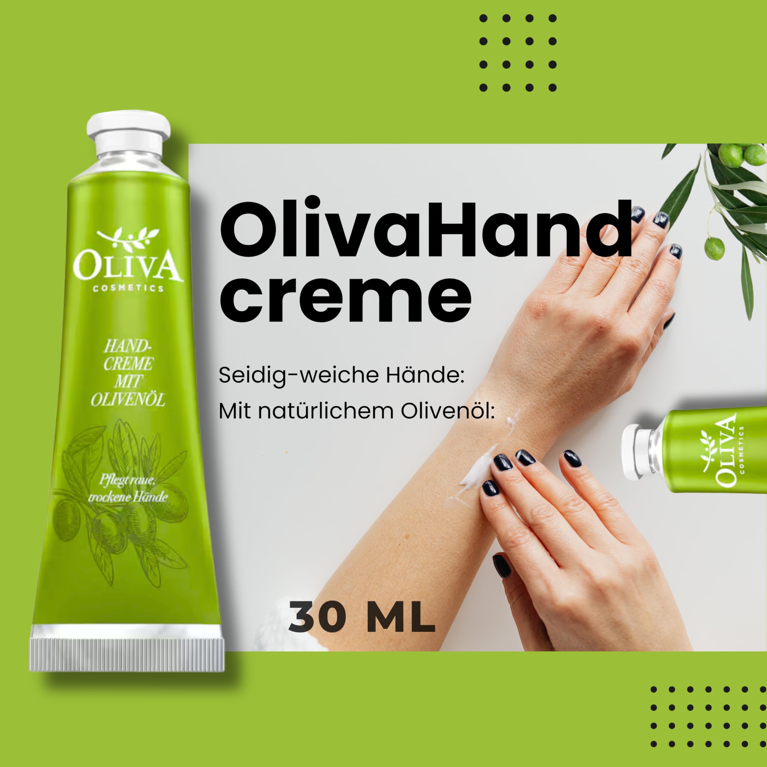 Oliva Care Set, Body Cream 250 ml & Hand Cream 30 ml with Olive Oil and Shea Butter Care Set - Image 4