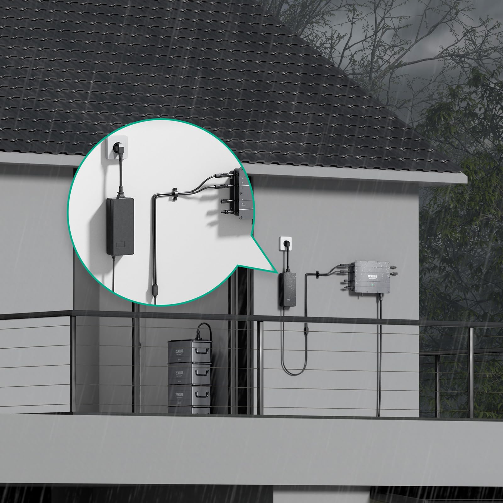 AC auf MC4 Ladegerät 54V/3A 162W für SolarFlow Hub 1200 Hub 2000 AIO 2400 Solix