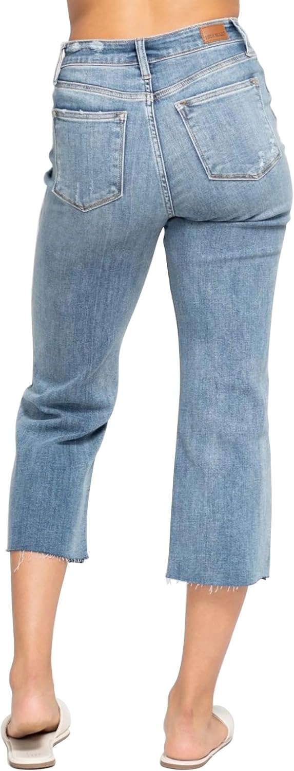 Judy Blue Women's High Waist Destroy Wide Leg Crop Jeans - Image 2
