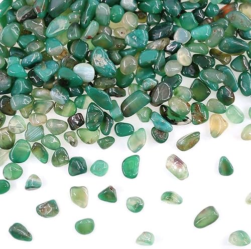 Miniatura 6 de Piedras decorativas de ágata verde de 1 libra (16.23 oz) Piedras decorativas de piedras preciosas irregulares de cristal natural, piezas de cuarzo