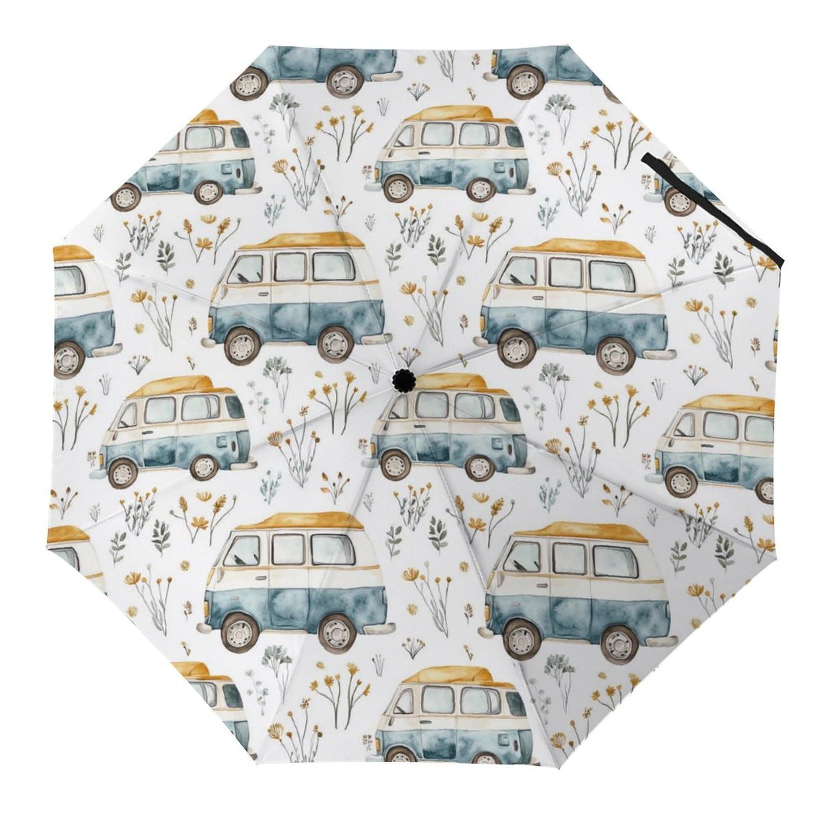 Smazdfxx As Pic Cute Campervan Rv Vehicle Windproof Travel Compact Umbrella Folding Automatic Umbrellas