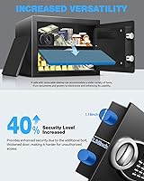 Vista 4 de 1.8 Cu Ft Safe Box with Fireproof Waterproof for Documents - Steel Security Personal Safe with Digital Electronic Keypad, Emergency Battery Box &