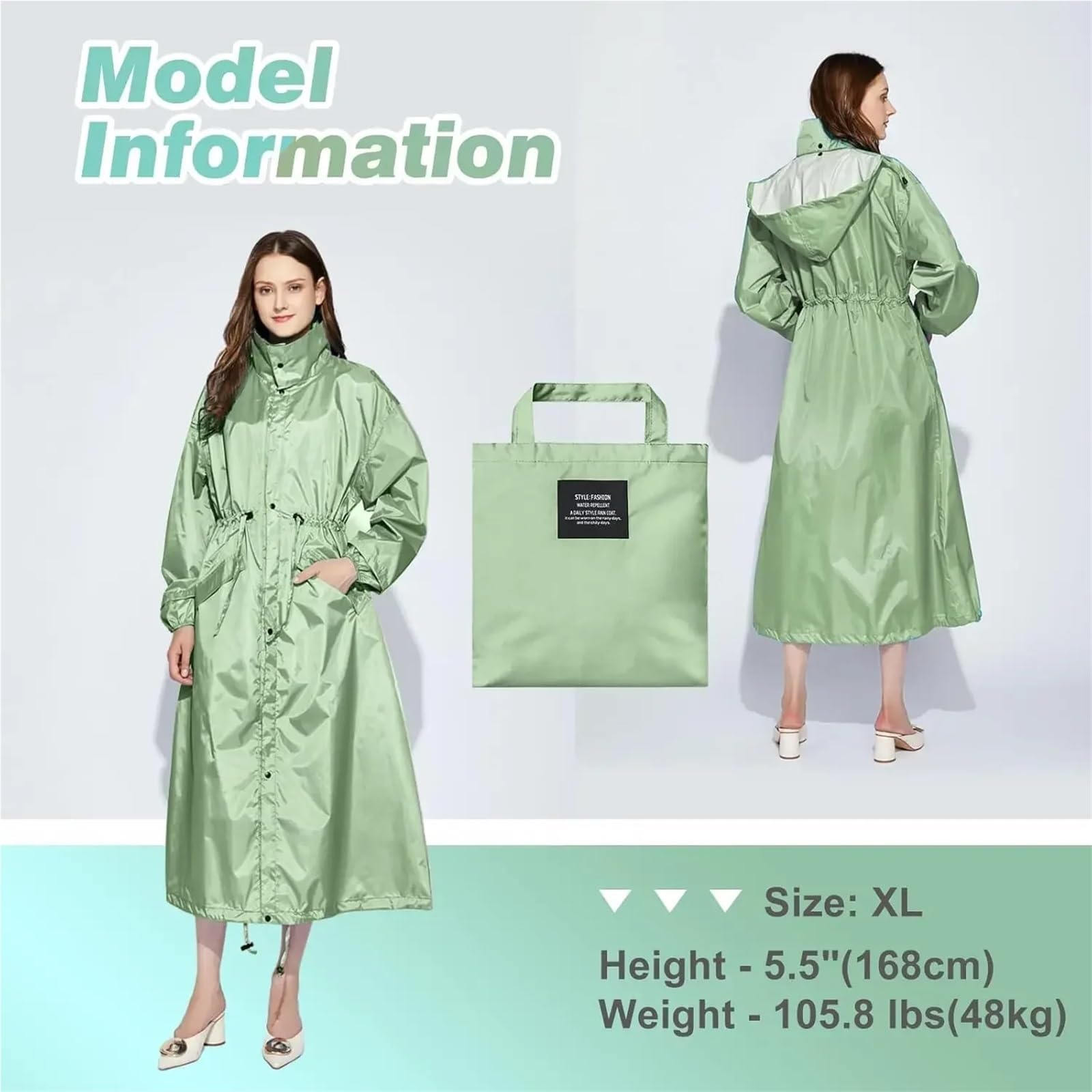 Chubasquero Mujer Ladies Long Raincoats Rain Jacket Waterproof Packable Hooded Windbreaker Lightweight