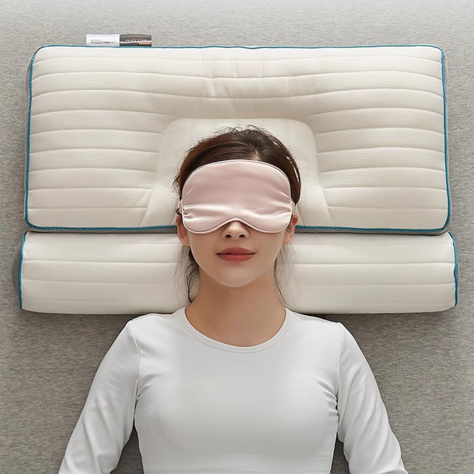 Almohada Ortopédica De Tracción Inversa Que Protege La Vértebra Cervical Y Ayuda A Dormir. Almohada Lavable A Máquina 48 * 74cm