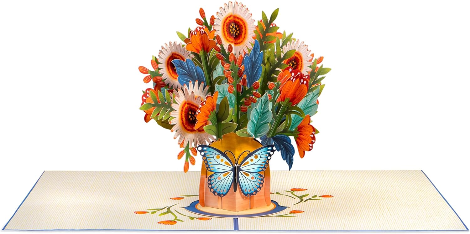 Paper Love HugePop 3D Artisan Bouquet Pop Up Card, With Detachable Paper Bouquet, For Birthday, Anniversary, Wedding, Thank You, Get Well, All Occasions - Jumbo 10" x 14" Card Includes Envelope and Note Tag - Image 4