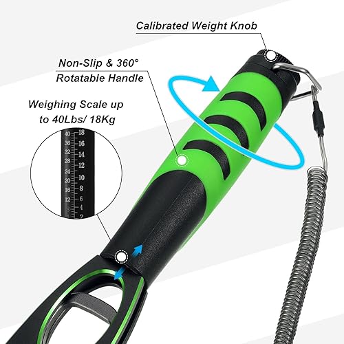 Miniatura 3 de PATIKIL Clip de labios de pescado con escala, 40 libras (39.7 lbs) de aleación de aluminio, clip de labios de pesca profesional, herramienta de