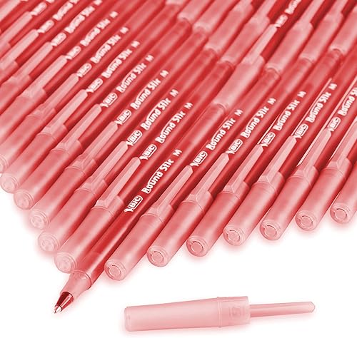 Miniatura 6 de BIC Round Stic Xtra Life - Bolígrafos de punta media (0.039 pulgadas), rojo, paquete de 12 unidades, bolígrafos para suministros de oficina