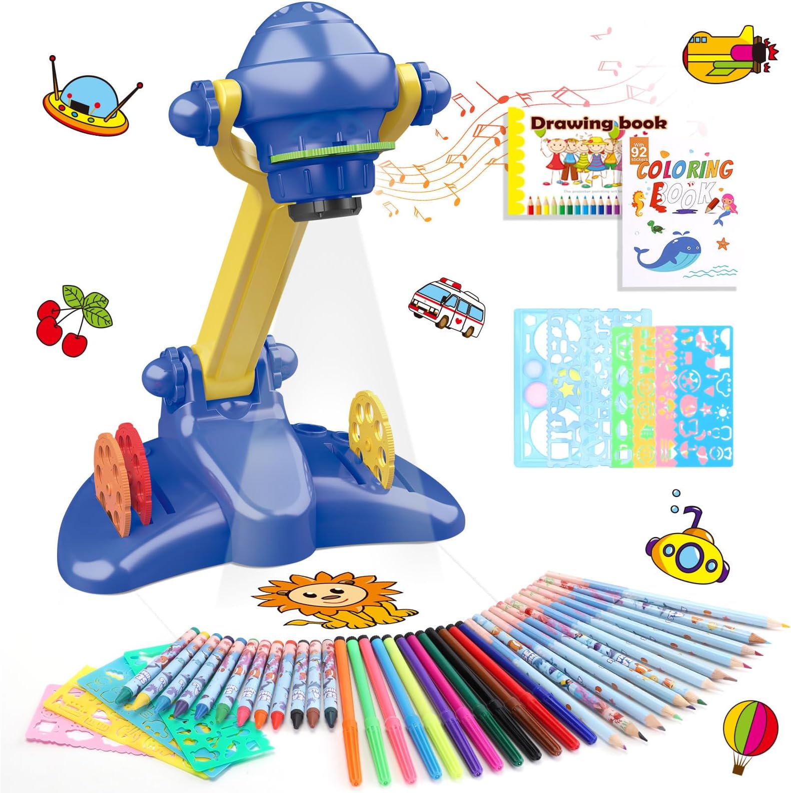 Hoarosall Drawing Projector Kit for Kids Ages 3+ Includes Drawing Projector for Easy tracing, Colored Pencils, Crayons & Activity Books.