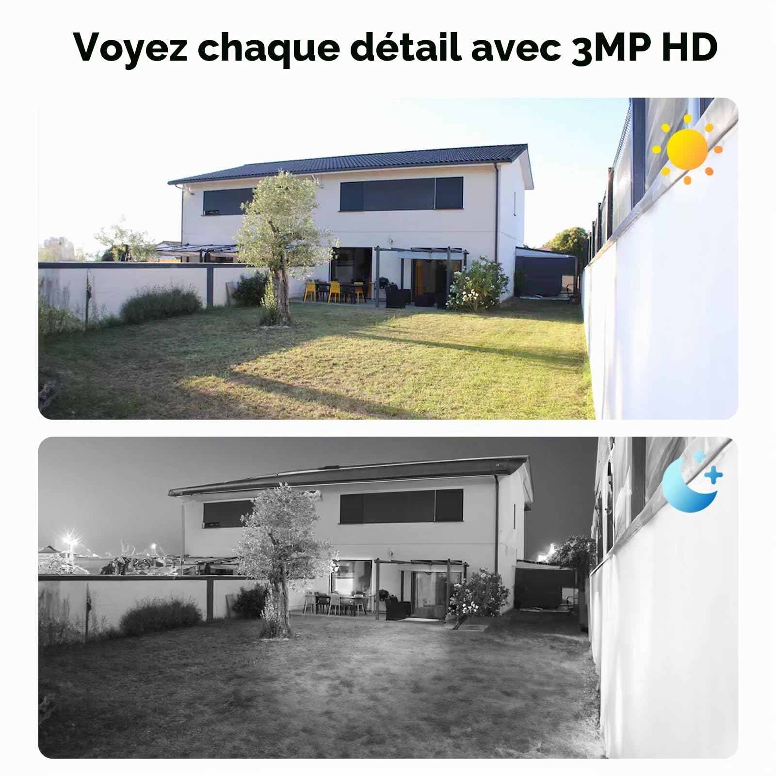 Système de caméra de sécurité filaire extérieur, 4 canaux 5 MP Lite AHD DVR avec disque dur 500 G, 4 caméras de vidéosurveillance filaires 5 MP, kit DVR de surveillance intérieur/extérieur avec