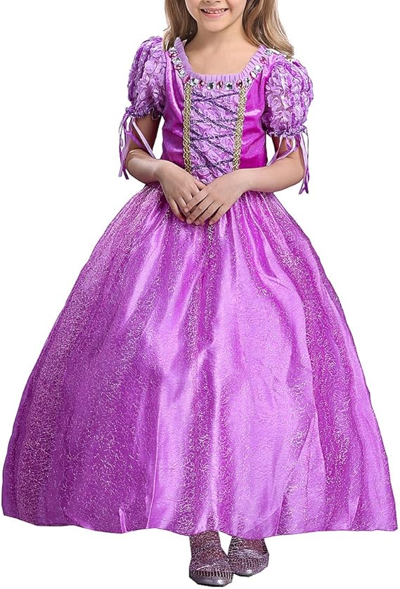 Amazon Co Jp ラプンツェル ドレス 子供用 塔の上のラプンツェル パープル プリンセス ドレス おもちゃ
