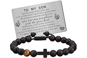 To My Son Bracelet from Mom | Handmade Mens Bead Bracelet with...
