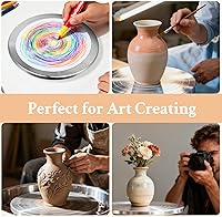 Vista 8 de Yncotte Pottery Wheel, 7 Inch Sculpting Wheel Double-Sided Banding Wheel Pottery Turntable Aluminium Alloy Metal Rotating with Ball Bearings for