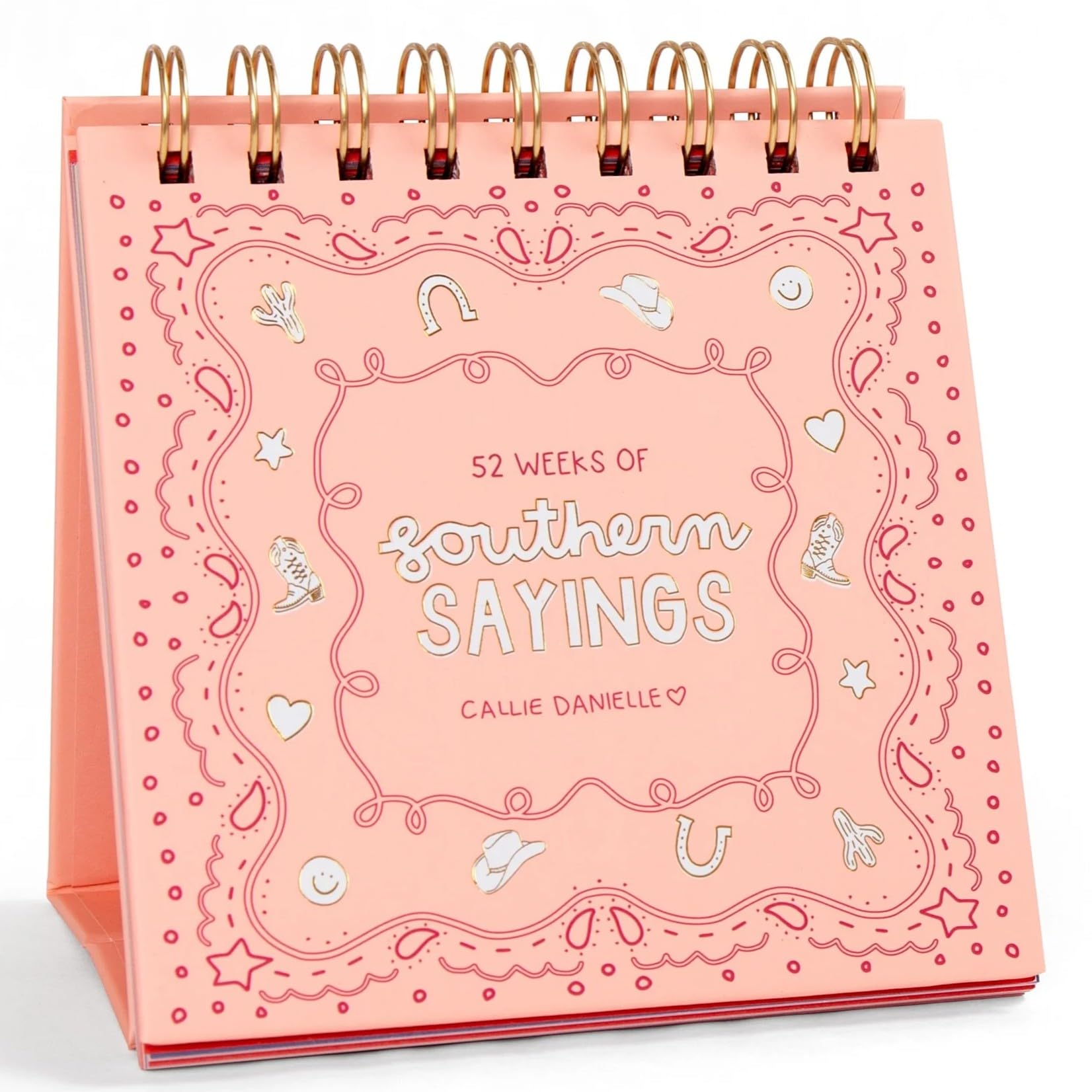 52 Weeks of Southern Sayings Flip Calendar for Desk by Callie Danielle, Aesthetic Cute Pink Desk Accessories, Motivational Decor, Fun Thoughtful
