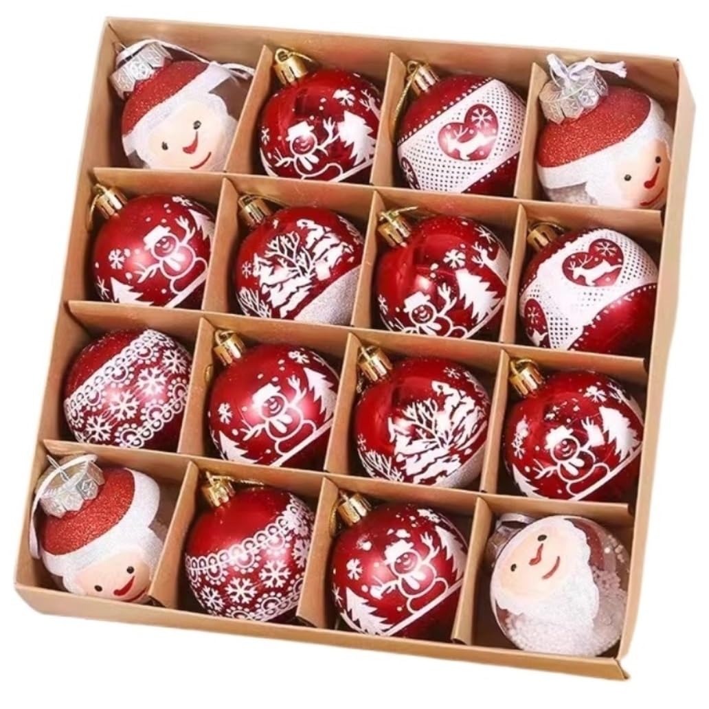 Palline Di Natale Vacanze Ornamenti Per Palline Di Natale Da 16 Pezzi, Natalizi Infrangibili Per La Decorazione Dell'albero Decorazioni Natalizie(B)
