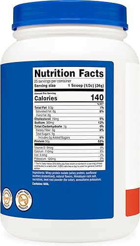 Vista 21 de Nutricost - Proteína aislada de suero de leche en polvo, sabor vainilla, 5 libras