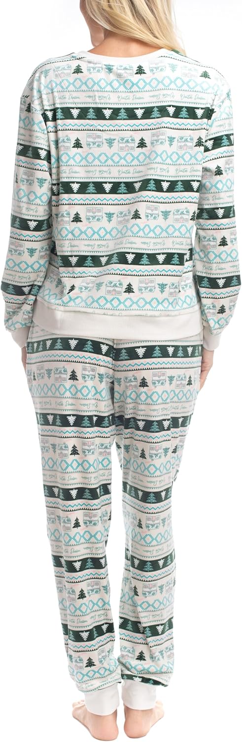 MUK LUKS Women's 2 Piece Pajama Set, Long Sleeve Shirt and Joggers - Silky Velour Mountain Vibes - Pijamas de Mujer - Image 2