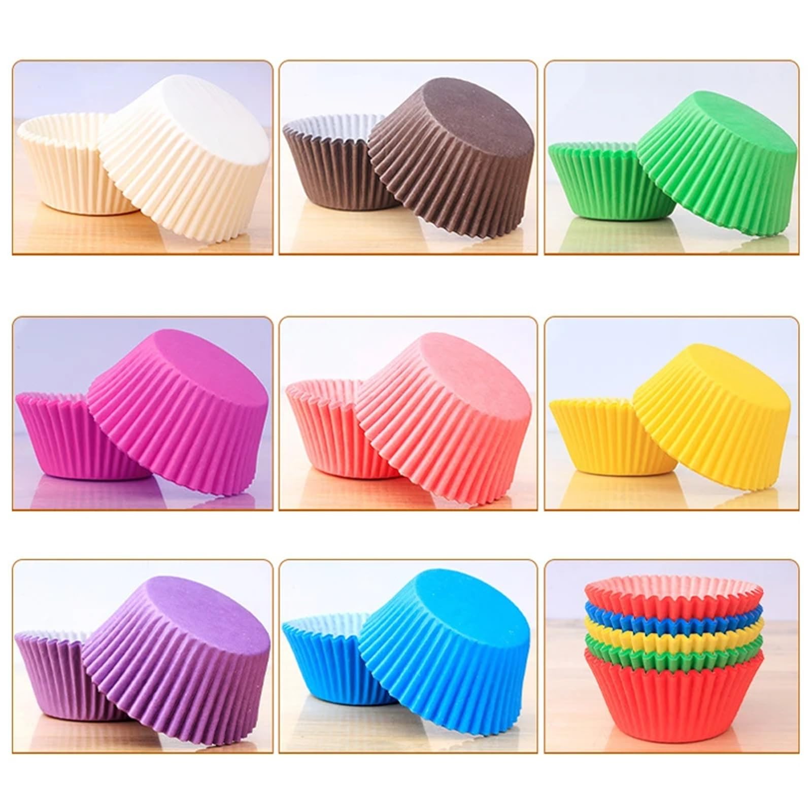 Gobelets en papier for gâteaux, Mini doublure de Cupcake, boîte à muffins cuisson, moules plateau, outils pâtisserie cuisine, 100/1000 pièces(Pink 1000pcs)