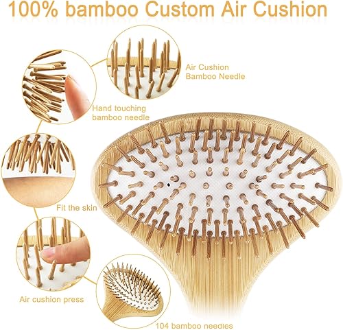 Miniatura 2 de Rascador de espalda curvada de bambú de gran tamaño, 104 puntos de madera grandes que proporcionan alivio instantáneo de la picazón, mango curvado y