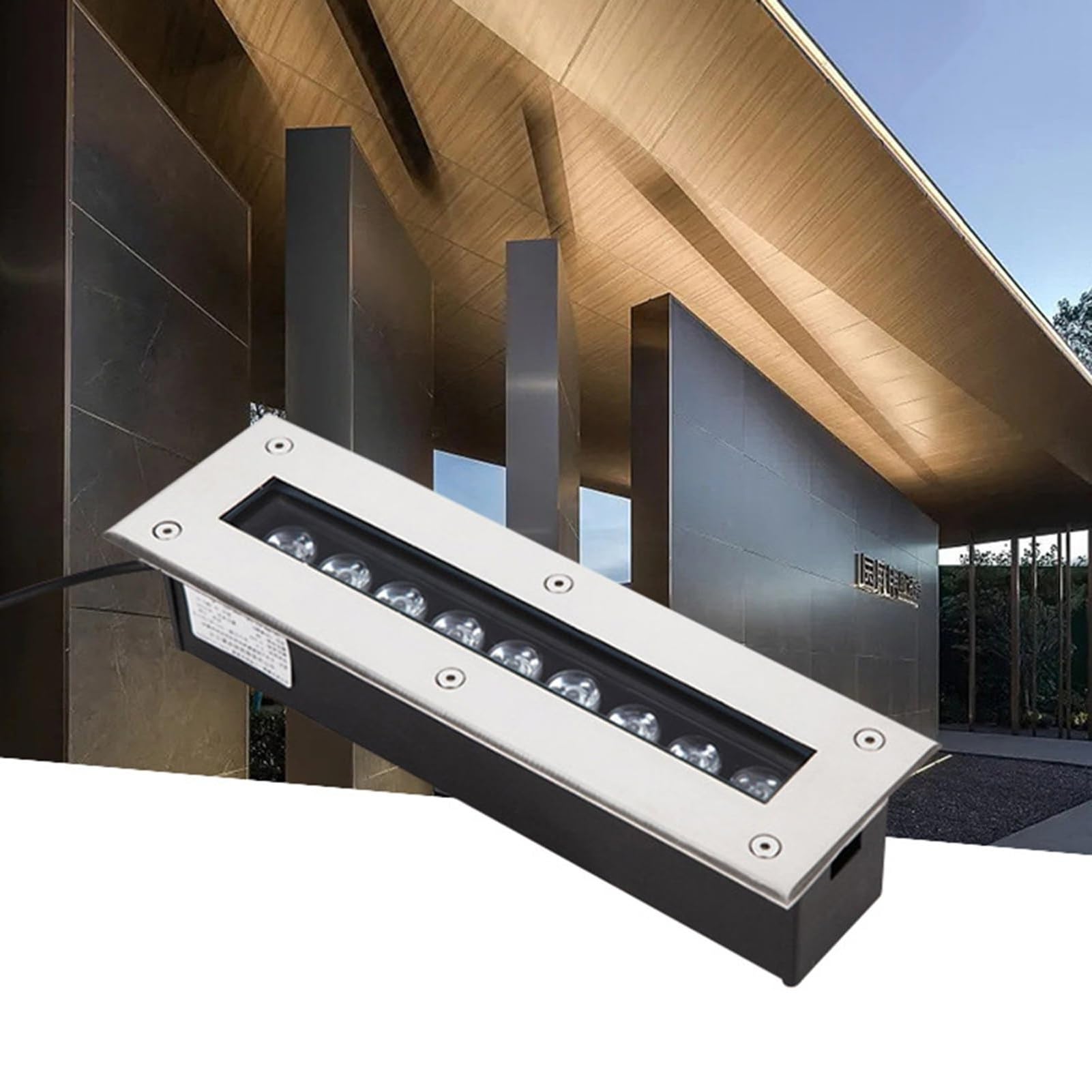 Oświetlenie LED Ground Buried Light – RGB Recessed Ground Lights, 12/Rectangle Outdoor Landscape Light Garden Ground Light, Waterproof Pathway Lights, for Backyard Patio Garden Step Decorative (Rgb