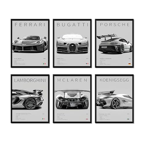 CSLGQGV Car Poster Vintage Racing Car Wall Art Supercar Canvas