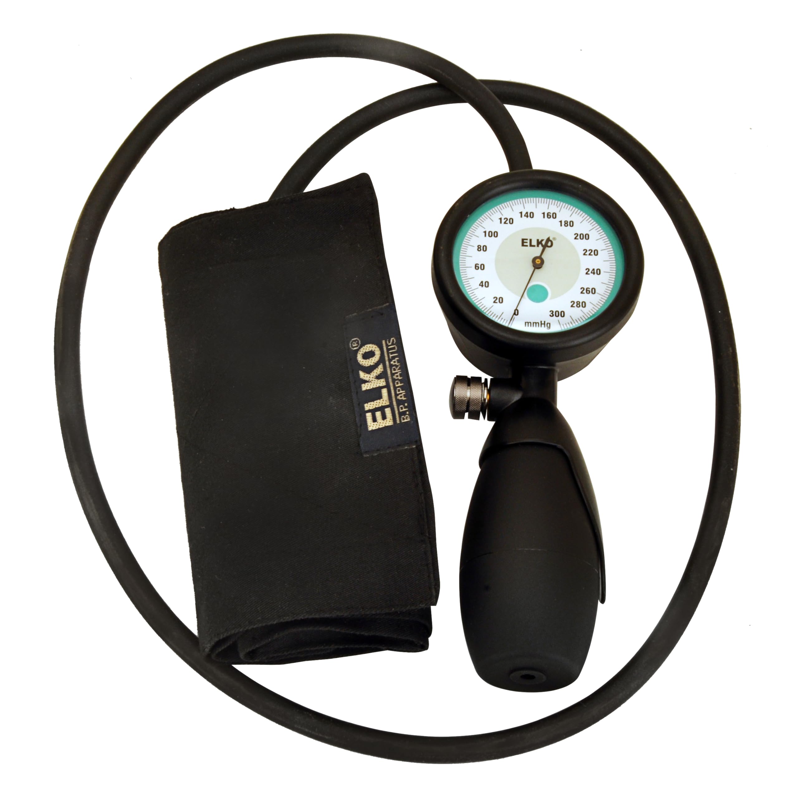 ELKO EL-420 Palm Type Aneroid Blood Pressure Monitor Sphygmomanometer with Carry Case | Large Cotton Cuff (Black) (B0CVGMZ835) Amazon Price History, Amazon Price Tracker