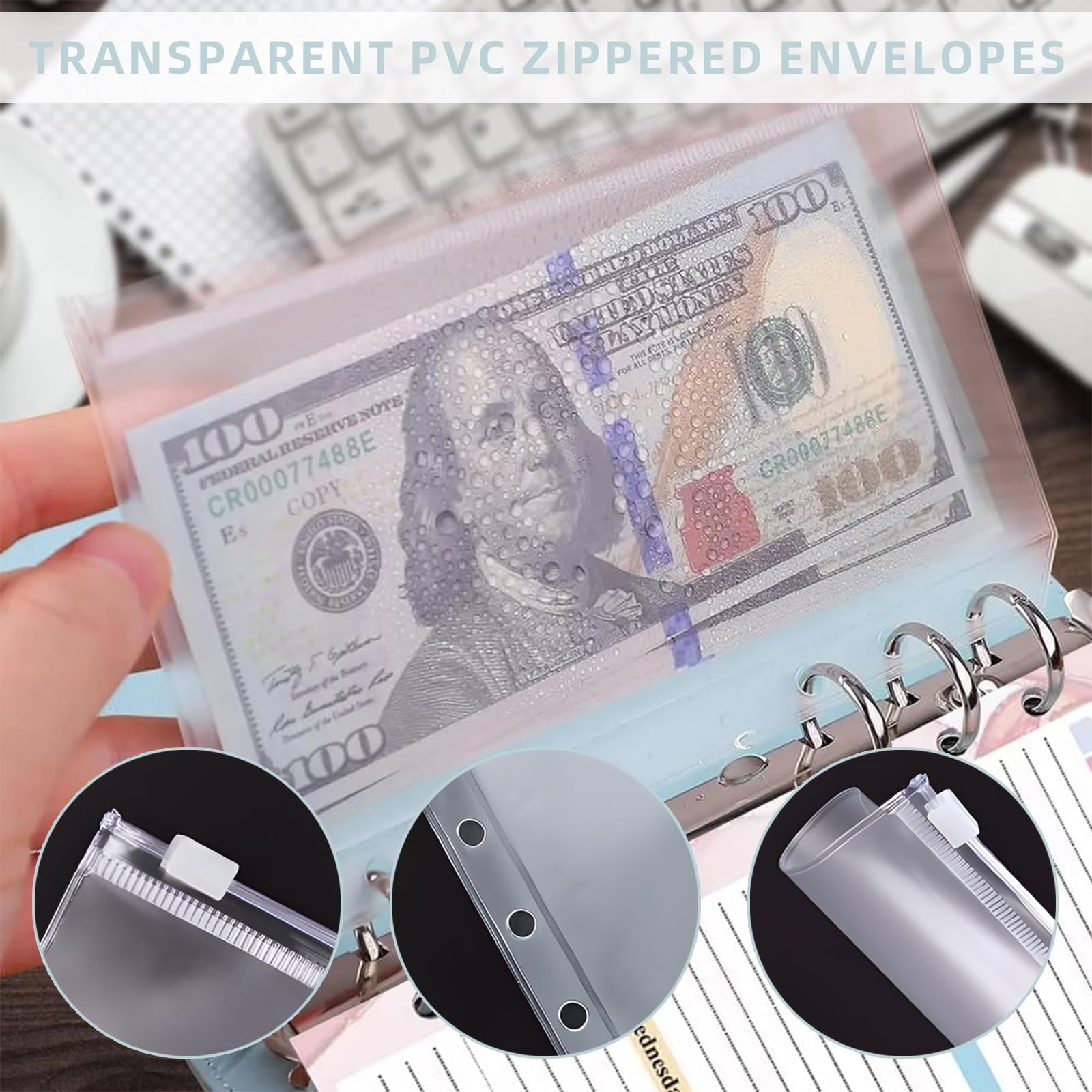 35pcs A6 Budget Binder, CNYMANY Budget Sheets Money Saving Binder with Zipper Envelopes - Image 4