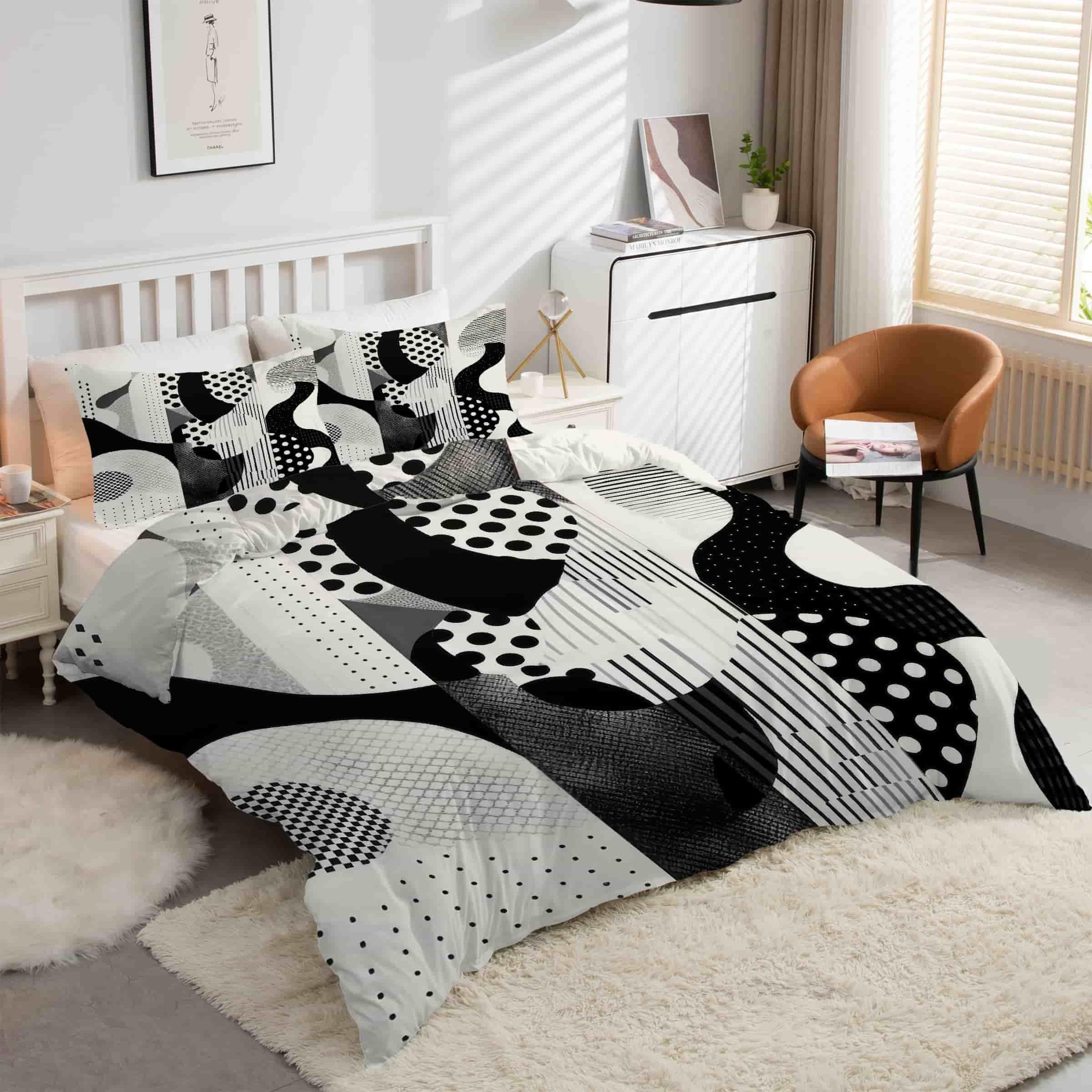 Housse de couette 220x240 lignes géométriques pour une chambre moderne