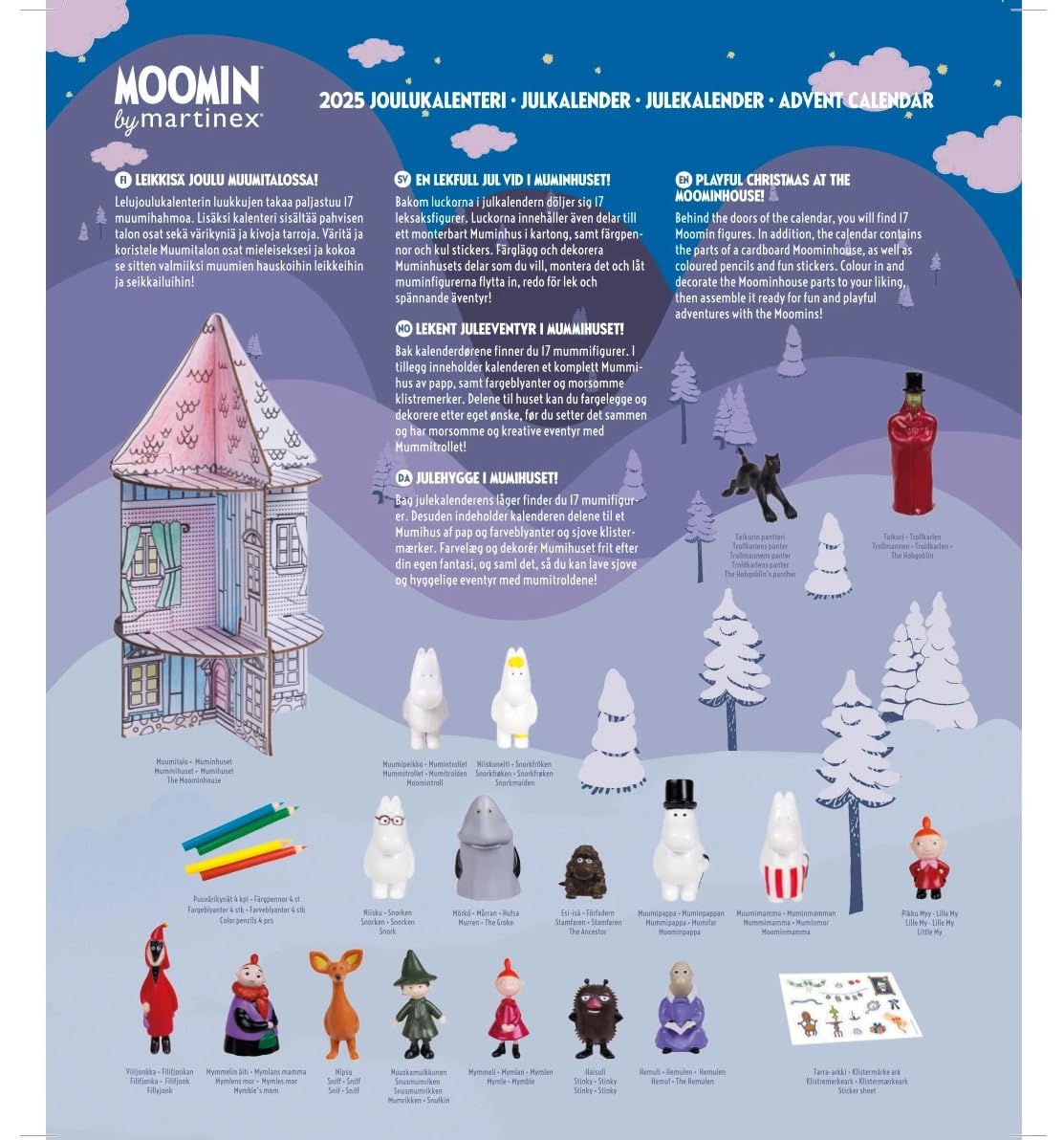 Moomin - Calendario de Adviento navideño con juguetes 2025 Martinex