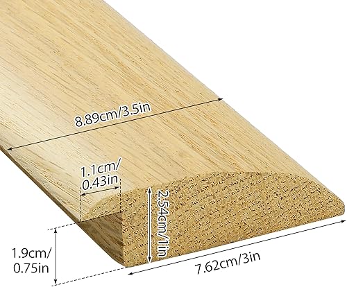 Miniatura 9 de Kigley Umbral interior de roble rojo macizo superposición de madera umbral reductor umbral de puertas, 36 pulgadas de largo (estilo clásico)