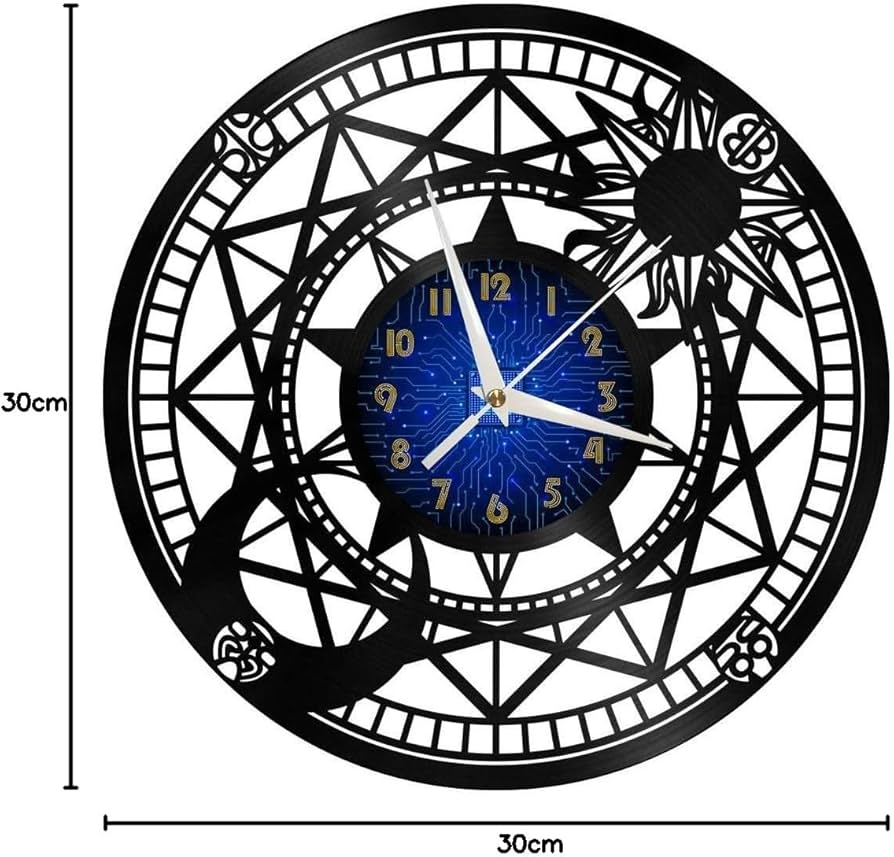 Amazon.co.jp: SZGJP 魔法陣 ビニール製壁掛け時計、ビニール製