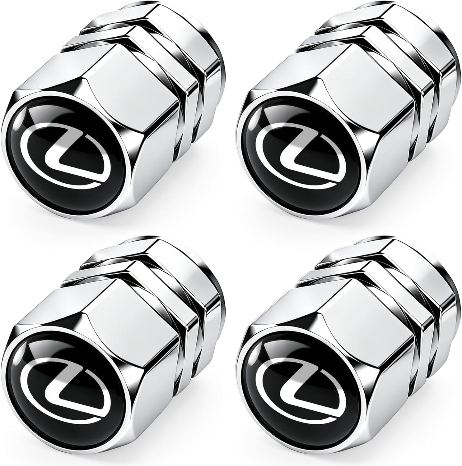 Tire Valve Stem Caps for Toyota Metal Car Wheel Air caps Auto Valve Stem Caps Accessories 4 Pcs Black