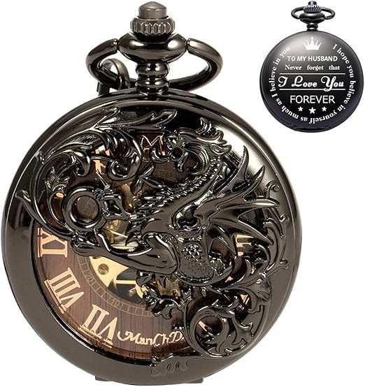 ManChDa Montre de Poche Personnalisable avec Gravure pour Mari, Cadeau de  Saint-Valentin, Cadeau d'anniversaire de Mariage, Cadeau pour la Famille :  Amazon.fr: Montres