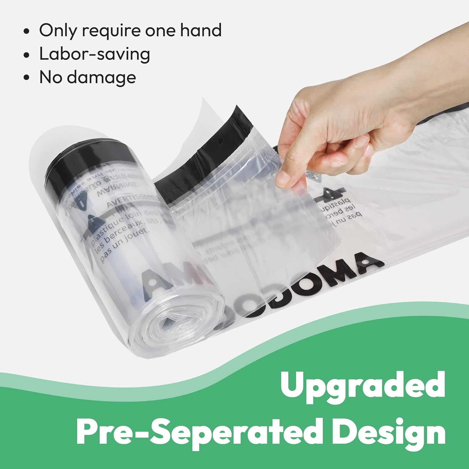 Transparent Drawstring Waste Bags 50 pack with Carbon Filters 6 pack, Compatible with Litter Robot 3