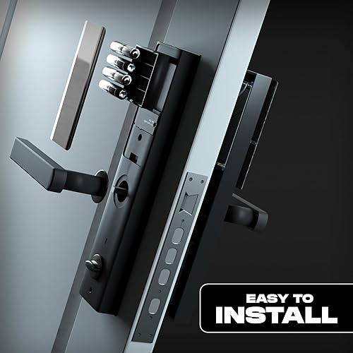 Miniatura 4 de VS Company Smart Lock, manija de puerta inteligente, huella digital, cerradura de puerta de entrada sin llave con asa, cerradura digital con