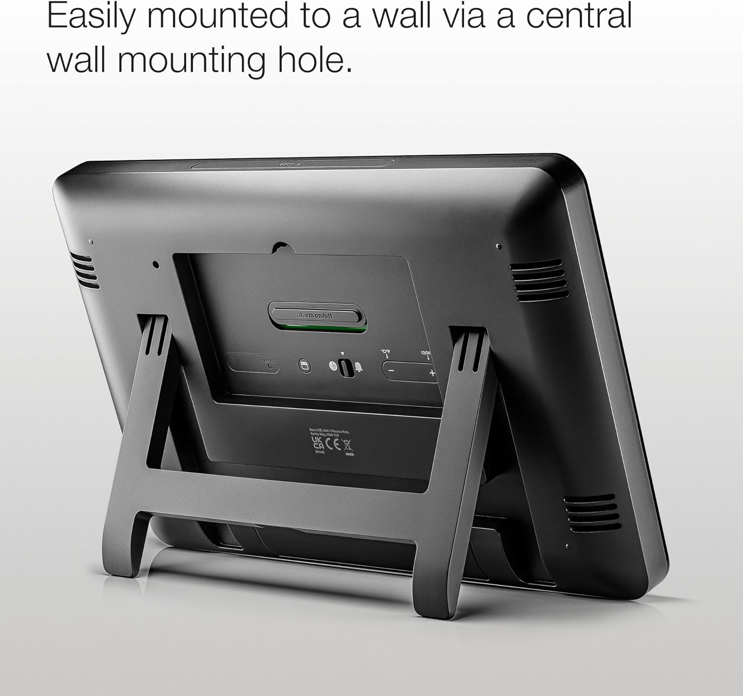 Back view of Braun BC14B Digital Wall Clock showing wall mounting hole