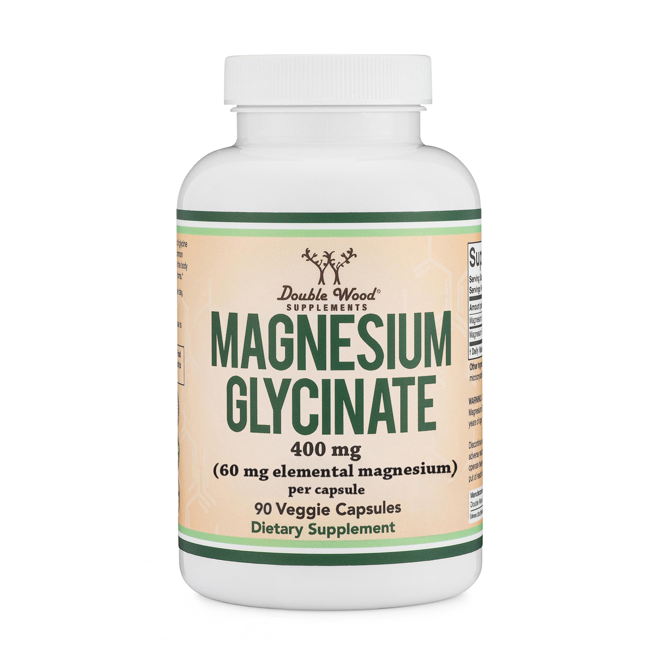 Magnesium Glycinate 400mg, Chelated Magnesium Supplement, 90 Capsules