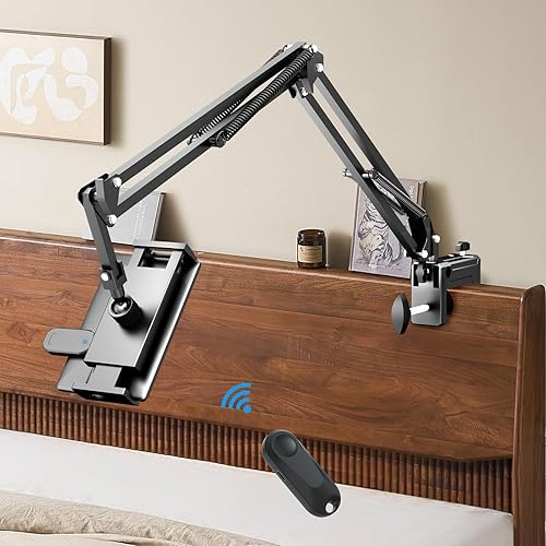 Miniatura 3 de Soporte de metal para tableta de lectura Kindle con clic automático, fácil de ajustar, manos libres, soporte de brazo de escritorio para accesorios