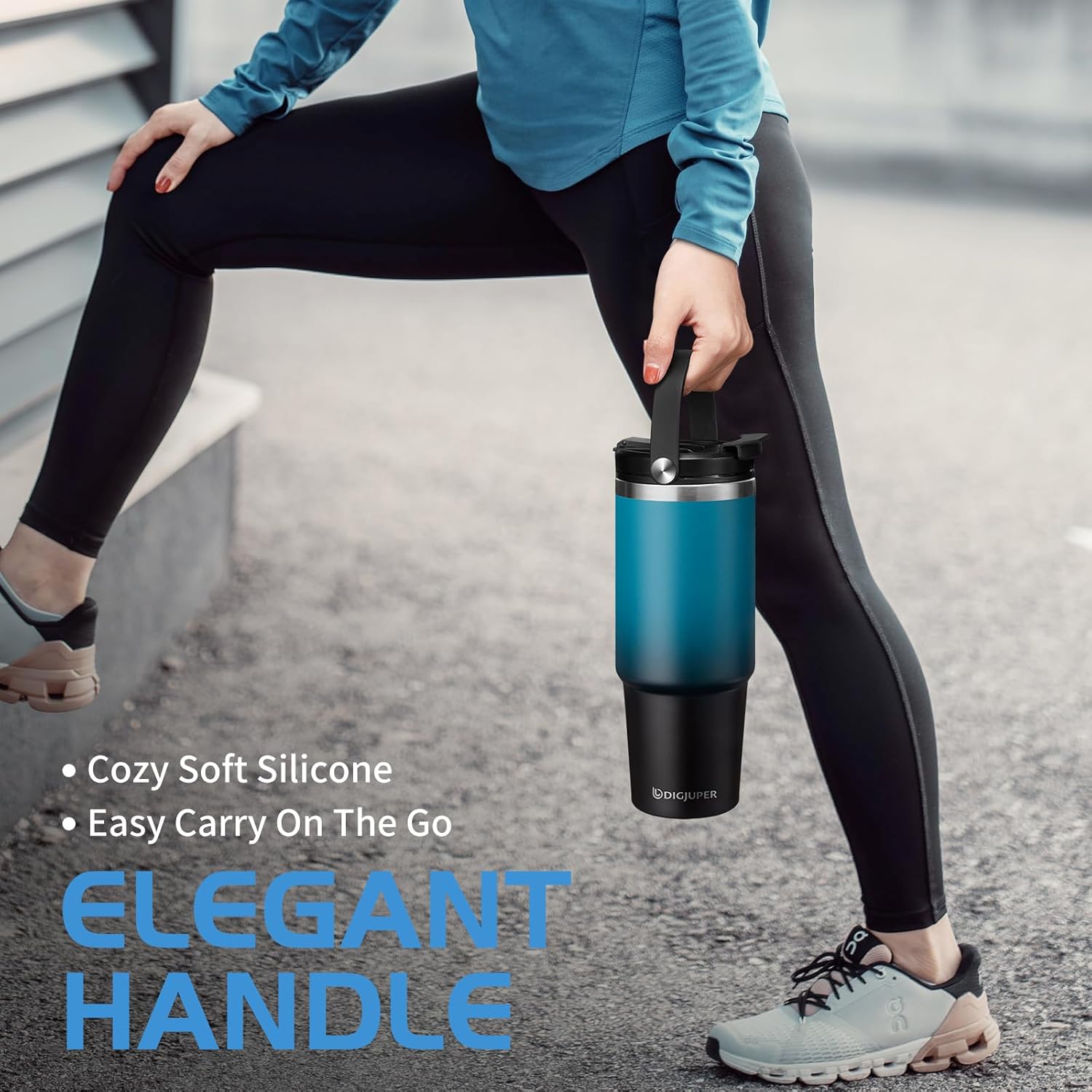 30oz Stainless-steel Tumblers with Lid and straw - Top Handle, Silicone Boot & Bottle Strap Sleeve, 30 oz Insulated Water Bottles that Fits in Cup Holder, Travel Coffee Tumbler Keep Cold 24h/Hot 12h - Image 7