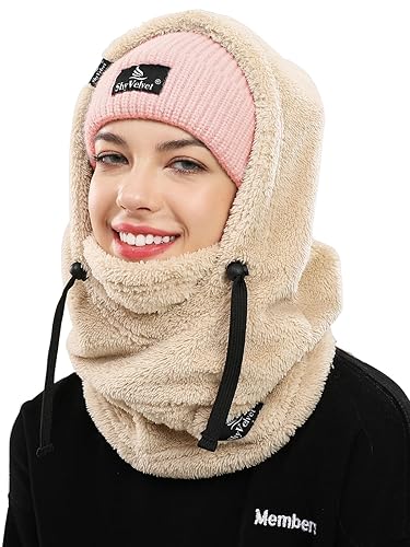 Shy Velvet Balaclava Wind-Resistant Winter Face Mask,Fleece Ski Mask for