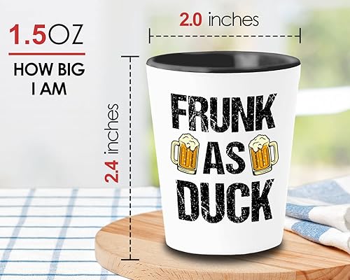 Miniatura 5 de Vaso de chupito divertido de sarcasmo de 1.5 onzas  Frunk As Duck  Alcohólicos divertidos Cócteles, vino, cerveza, bromas, bebedor, tonto, humor