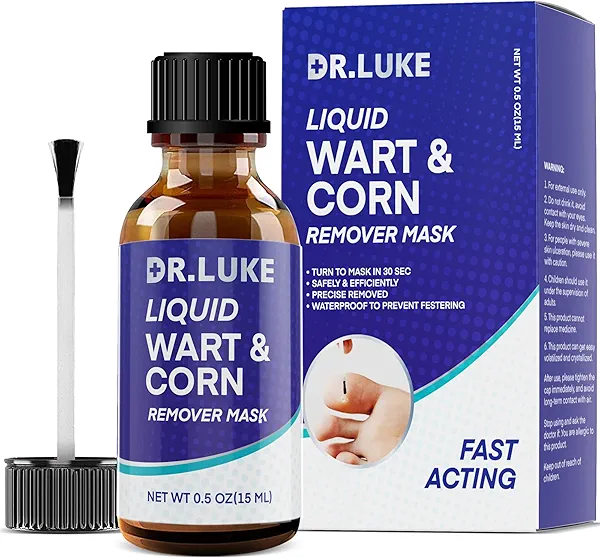 Dr. Luke Foot Corn Removers for Toes & Finger: Deep Corn Removal for Feet & Hand - Fast Acting Salicylic Acid Corn Removers for Feet Hand Corn, Plantar Wart, Common Wart- 0.5 Oz